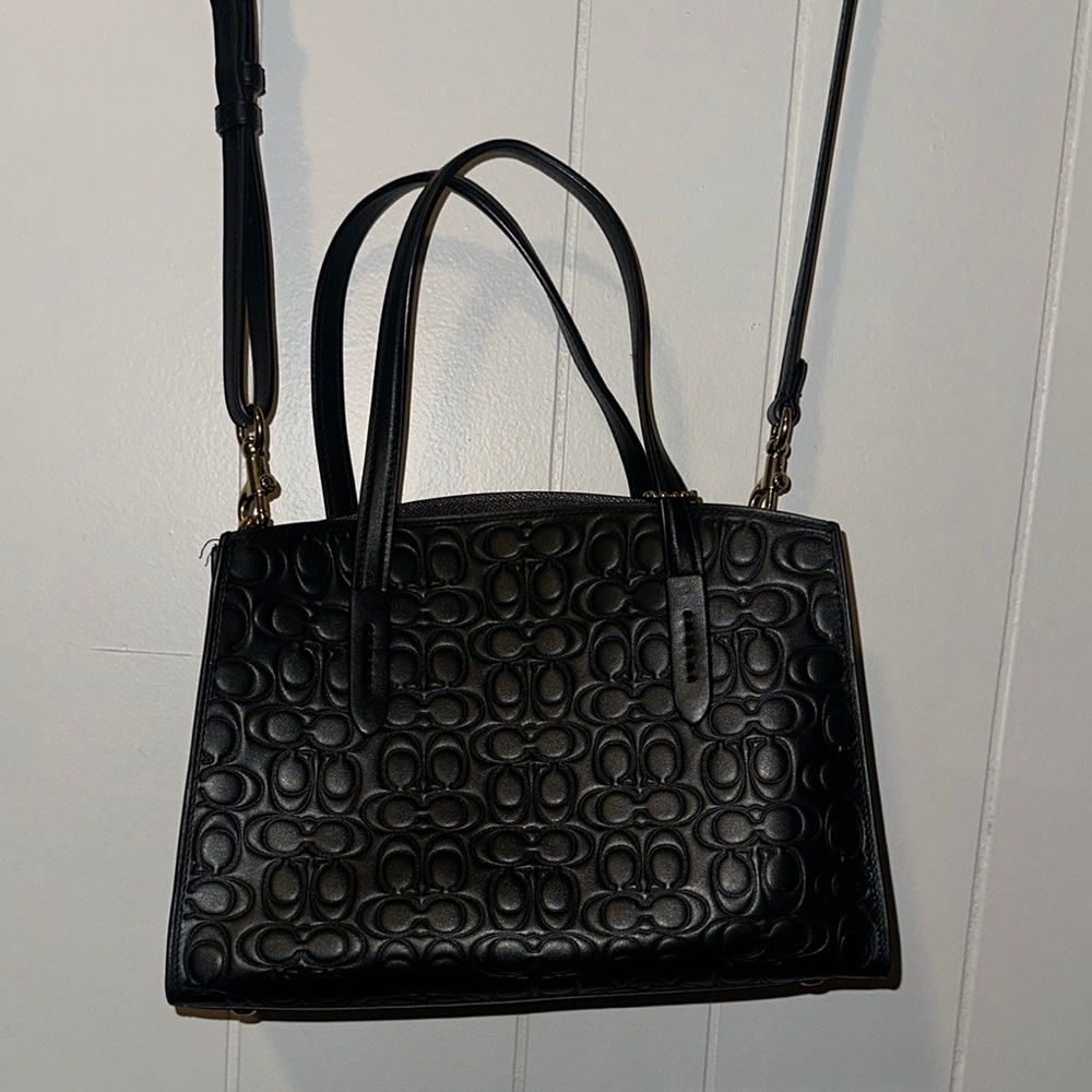 Coach Black Quilted Shoulder Bag with Adjustable Strap
